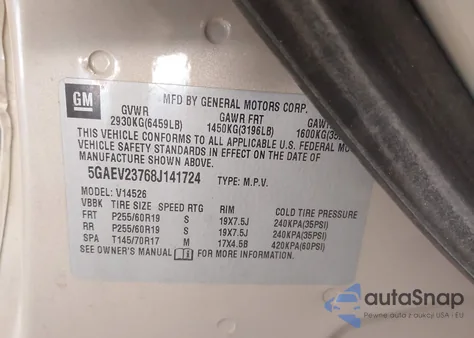 2008 Buick Enclave Cxl z USA, uszkodzony, nr VIN 5GAEV23768J141724